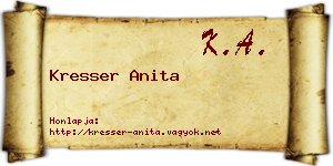 Kresser Anita névjegykártya