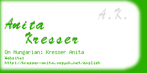 anita kresser business card